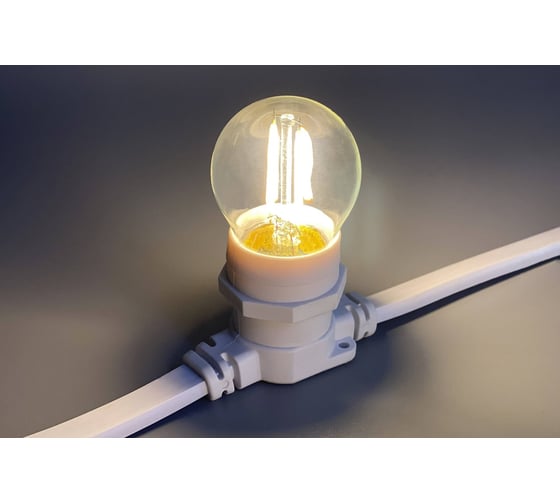 Изображение товара Лампа для Белт-лайта TEAMPROF Е27, 2 Вт, ФИЛАМЕНТ, теплый белый TPF-B-E27-G45T2-2W-TWW