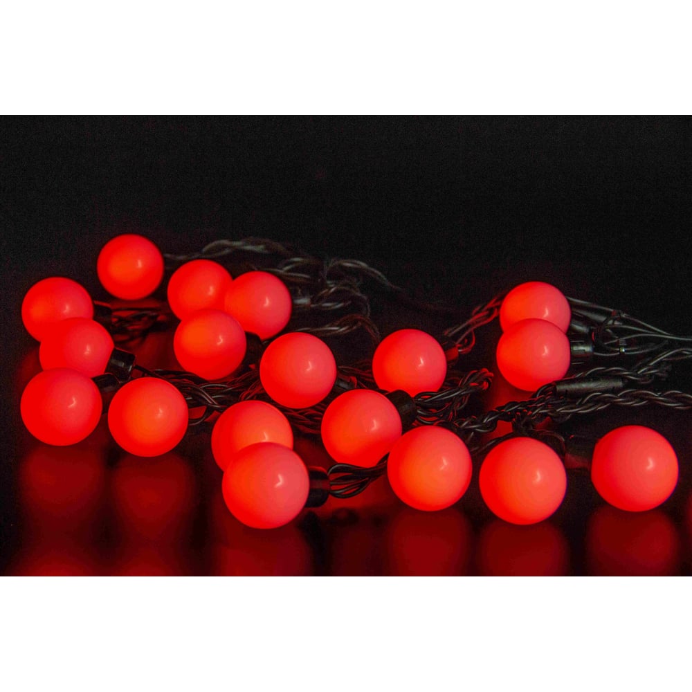 Изображение товара Гирлянда TEAMPROF большие шарики 5м 24В уличная красная с резиной