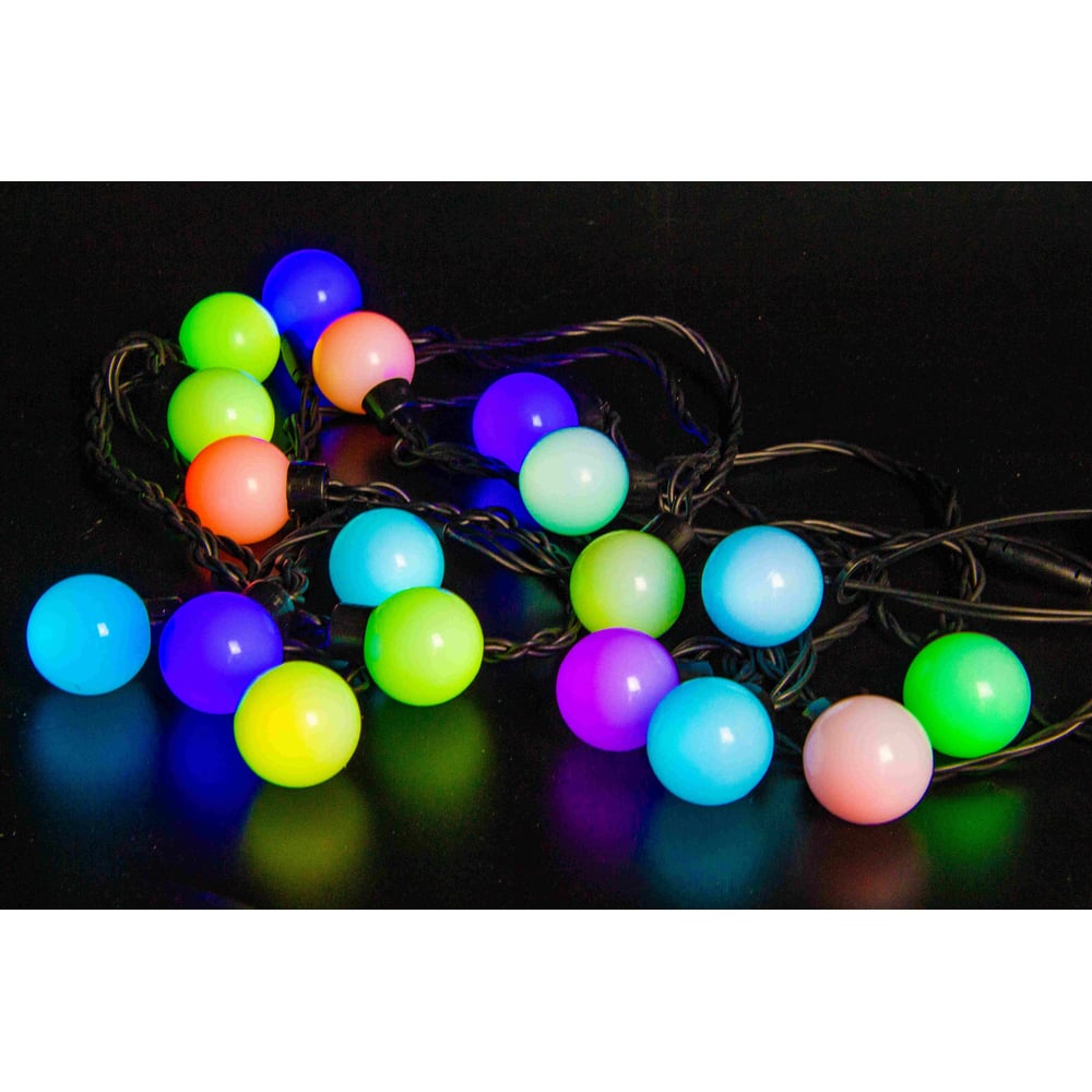 Изображение товара Гирлянда TEAMPROF большие шарики 5м RGB уличная с защитой IP65