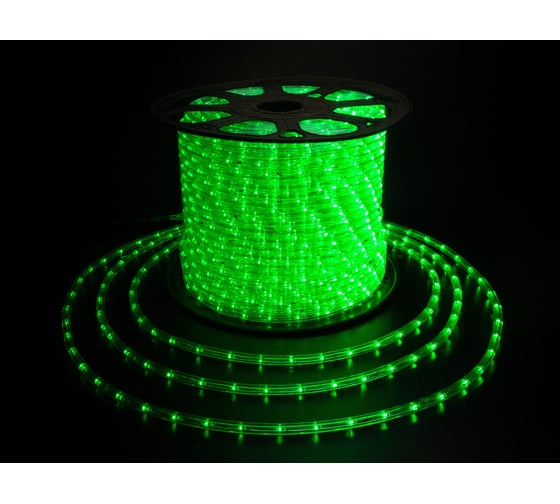 Изображение товара Дюралайт TEAMPROF 2-х провод, 10 мм, зеленый, 220В TPF-DL-2WH-100-10mm-240-G