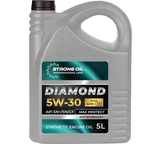 Изображение товара Масло STRONG OIL DIAMOND ENGINE 5W-30 SN/SN+ синтетика, канистра 5 л, API SN+/SN/CF, ACEA A5/B5,C3 0001480029-SO