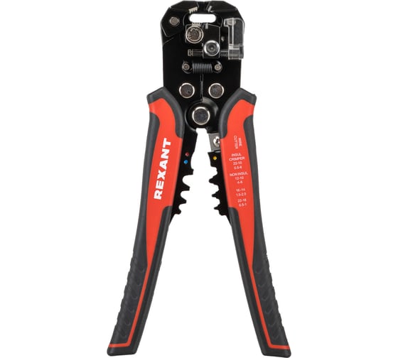 Изображение товара Инструмент для зачистки кабеля REXANT 0,2-6 мм2 и обжима наконечников HT-766 12-4005
