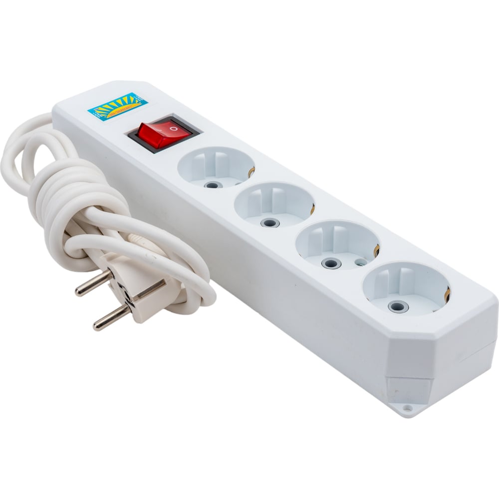 Изображение товара Сетевой фильтр ПЕРЕСВЕТ+ удлинитель на 4 гнезда, шнур ПВС 3х0,75, 2м 4620003920547