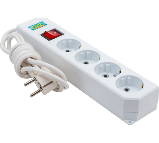 Изображение товара Сетевой фильтр ПЕРЕСВЕТ+ удлинитель на 4 гнезда, шнур ПВС 3х0,75, 2м 4620003920547