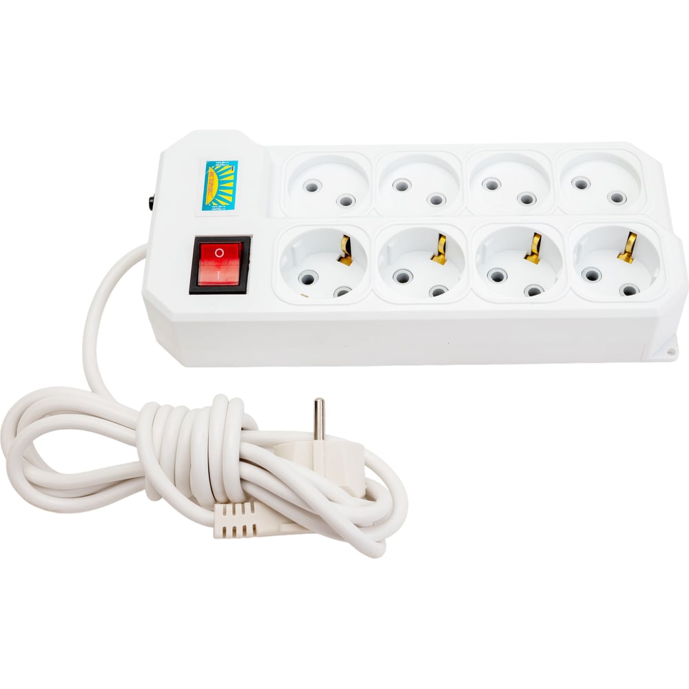 Изображение товара Сетевой фильтр ПЕРЕСВЕТ+ на 8 гнезд с шнуром 3 м