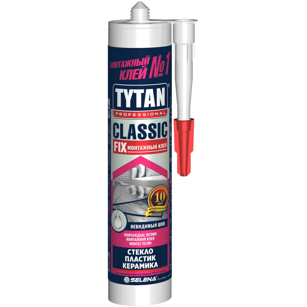 фото Монтажный клей tytan professional classic fix каучуковый прозрачный 310мл 62949