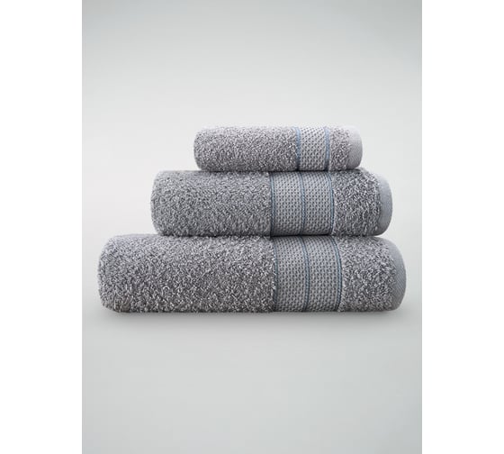 Изображение товара Набор полотенец Guten Morgen Ткань махровая, Аликанте, Туманный серый (30x50 см, 50x100 см, 70x140 см) НПМ-АлТмС-30-50-70