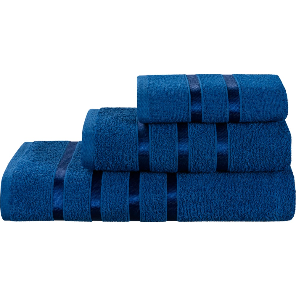 Изображение товара Махровые полотенца Guten Morgen Diana Авеню синие комплект 30x50 50x90 70x140