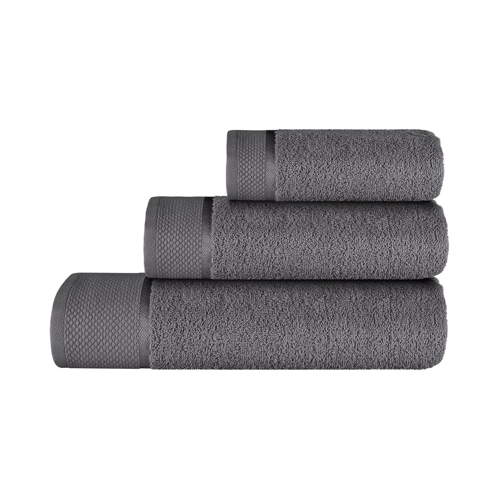 Изображение товара Махровые полотенца Guten Morgen Diana, серые, 30x50, 50x90, 70x140 см