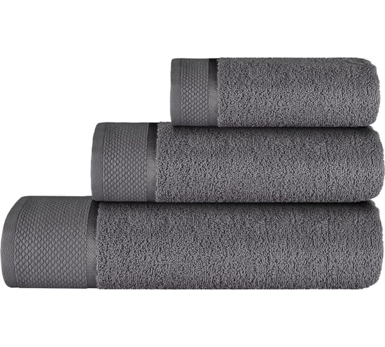 Изображение товара Махровые полотенца Guten Morgen Diana, Нуар, цвет: Грей (30x50, 50x90, 70x140 см) НПМD-Гр-30-50-70