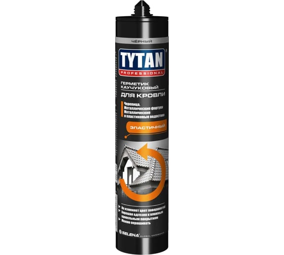 Изображение товара Герметик каучуковый для кровли Tytan PROFESSIONAL, черный, 310 мл. 282548