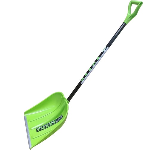 Изображение товара Снеговая лопата ЛЕТО Тибет п/эт., аллюминиевая планка, съемный алюминиевый черенок, ручка 410x415мм 24703
