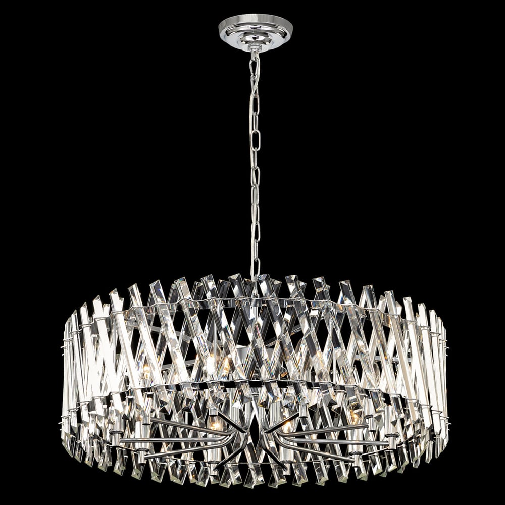 Изображение товара Люстра Citilux Ингвар Хром CL334291 современная подвесная с хрусталем и регулировкой высоты