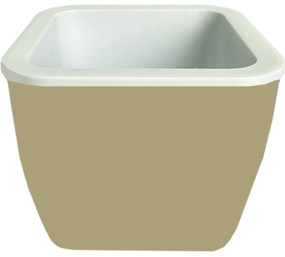 Изображение товара Горшок-кашпо Мультипласт Групп куб 1,6/2,4л бежевый MPG9048