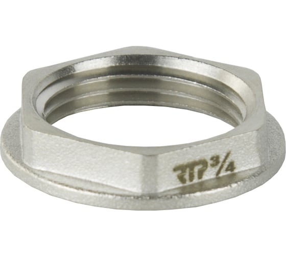 Изображение товара Контргайка с ребордой RTP латунь 3/4", инд.уп., никель, 42257