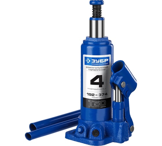 Изображение товара Гидравлический бутылочный домкрат 4т, 192-374мм, ЗУБР Профессионал T50 43060-4_z01