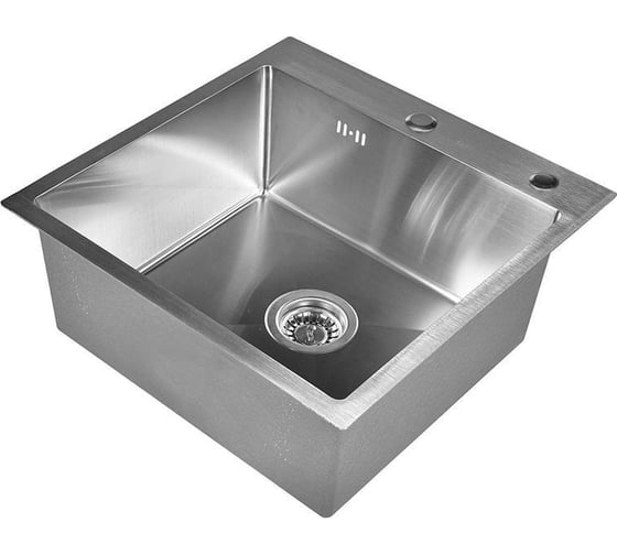 Изображение товара Кухонная мойка из нержавеющей стали WISENT с сифоном wgs35050 (50x50см) WGS35050/WGER013
