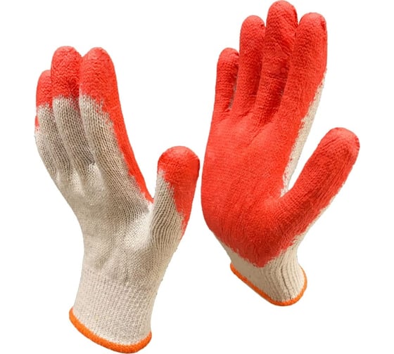 Изображение товара Хлопчатобумажные перчатки с односторонним латексным покрытием Pegas pneumatic 200 шт 120616-1