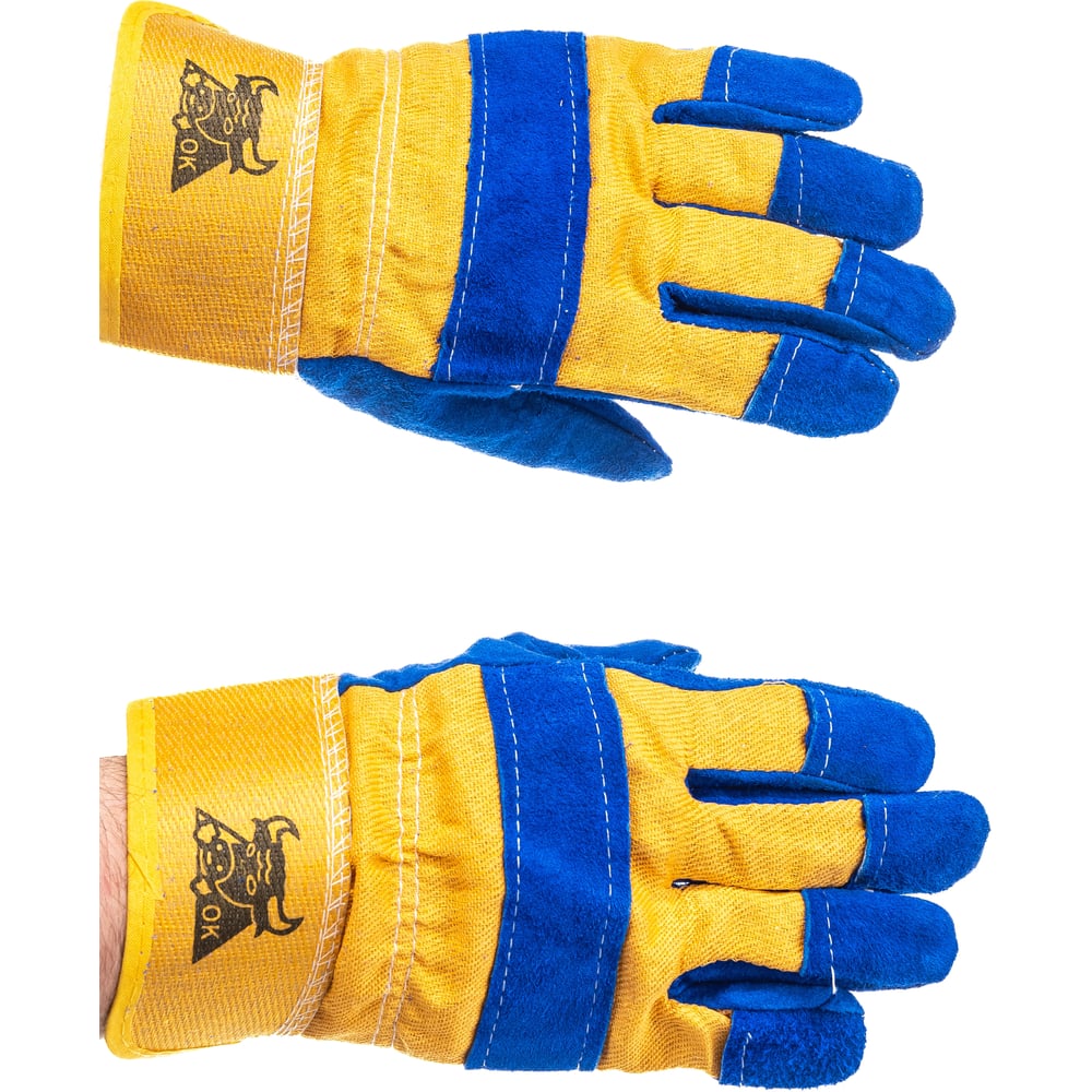 Комбинированные спилковые перчатки Gigant спилковые комбинированные перчатки диггер