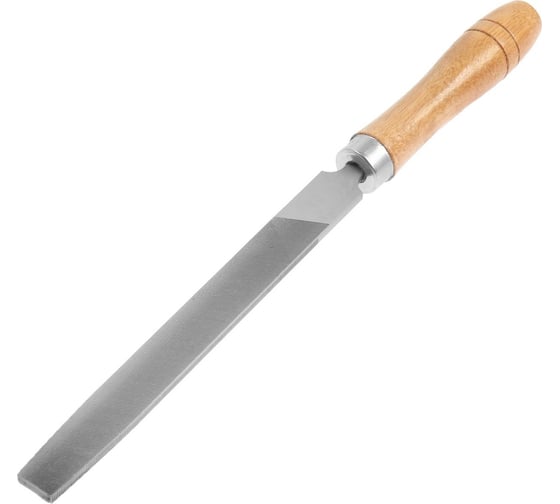 Изображение товара Напильник ТУНДРА плоский, сталь У10, деревянная рукоятка, №2, 150 мм 1002719