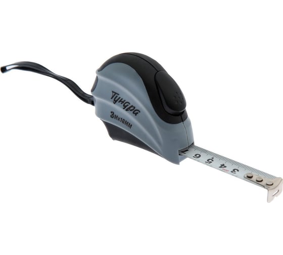 Изображение товара Рулетка ТУНДРА двухкомпонентный корпус, автостоп, 3 м, 16 мм 881727