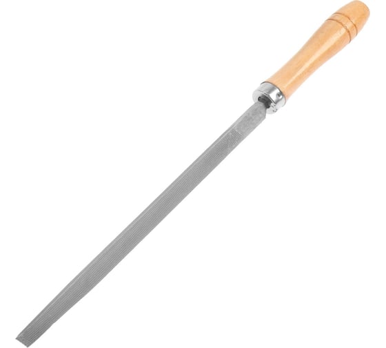 Изображение товара Напильник ТУНДРА трехгранный, сталь У10, деревянная рукоятка, №2, 200 мм 1002712