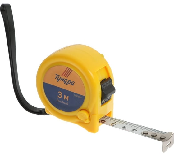 Изображение товара Рулетка ТУНДРА пластиковый корпус, 2 фиксатора, 3 м, 16 мм 1935509