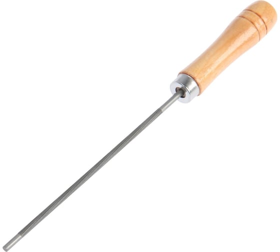 Изображение товара Напильник для цепей ТУНДРА с шагом 1/4, круглый, У10, деревянная рукоятка, d=4 мм, №3, 150 мм 7384942