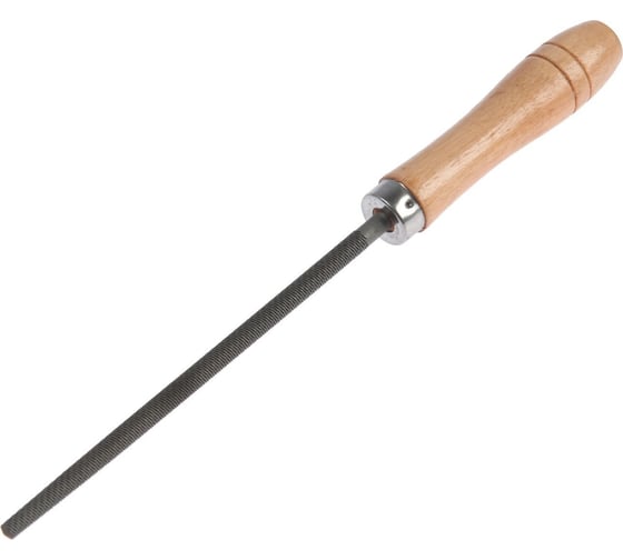 Изображение товара Напильник ТУНДРА круглый, сталь У10, деревянная рукоятка, №2, 150 мм 1002707