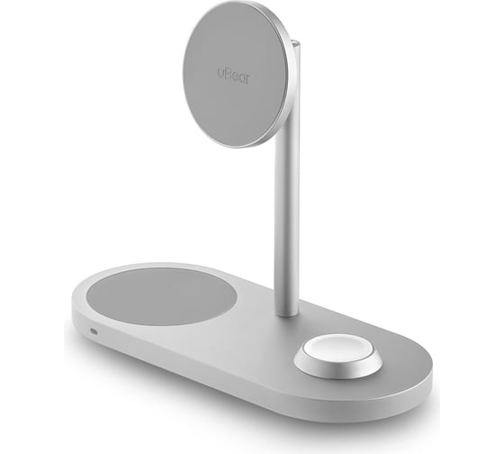 Изображение товара Беспроводное зарядное устройство uBear Stage Pro, 3-в-1, MagSafe совместимое WL07SL31-AD