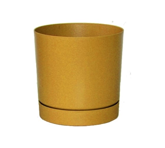 Изображение товара Кашпо Prosperplast DPOP400-117U TUBO P прикреплен поддон, d 39, h 37,5 см, 35 л, горчичный 070026