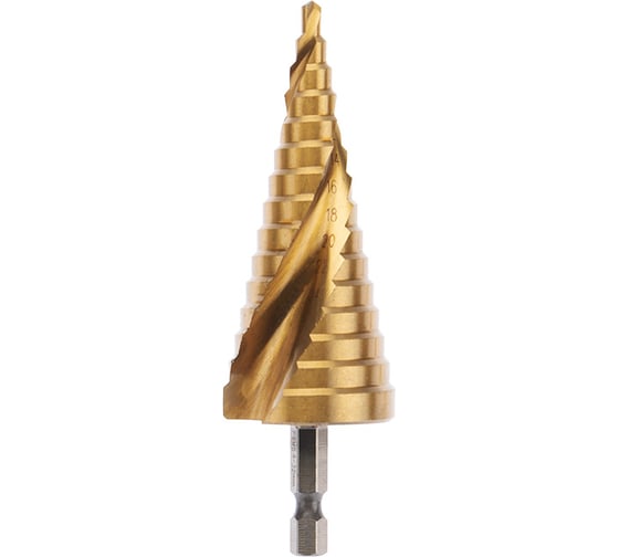 Изображение товара Сверло ступенчатое по металлу 4-32 мм, 102 мм, 65 HRC, Р6М5 TIN KRANZ KR-12-6613