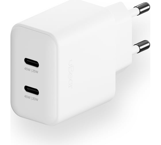 Изображение товара Сетевое зарядное устройство uBear Motion, GaN, 45 Вт WC17WH45-2C