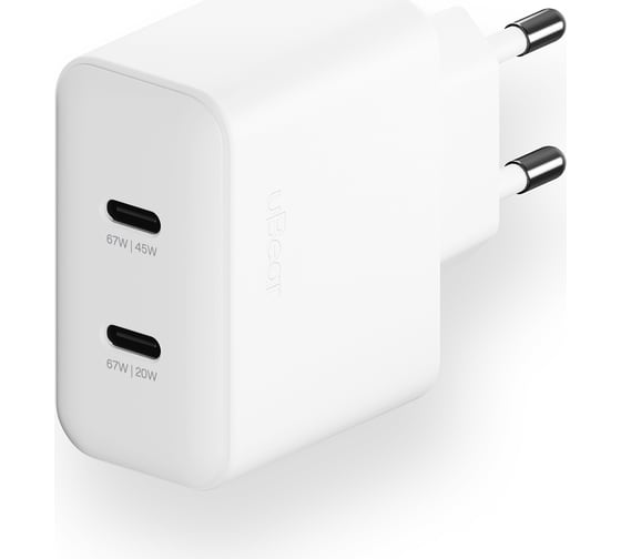 Изображение товара Сетевое зарядное устройство uBear Motion, GaN, 67 Вт WC15WH67-2C