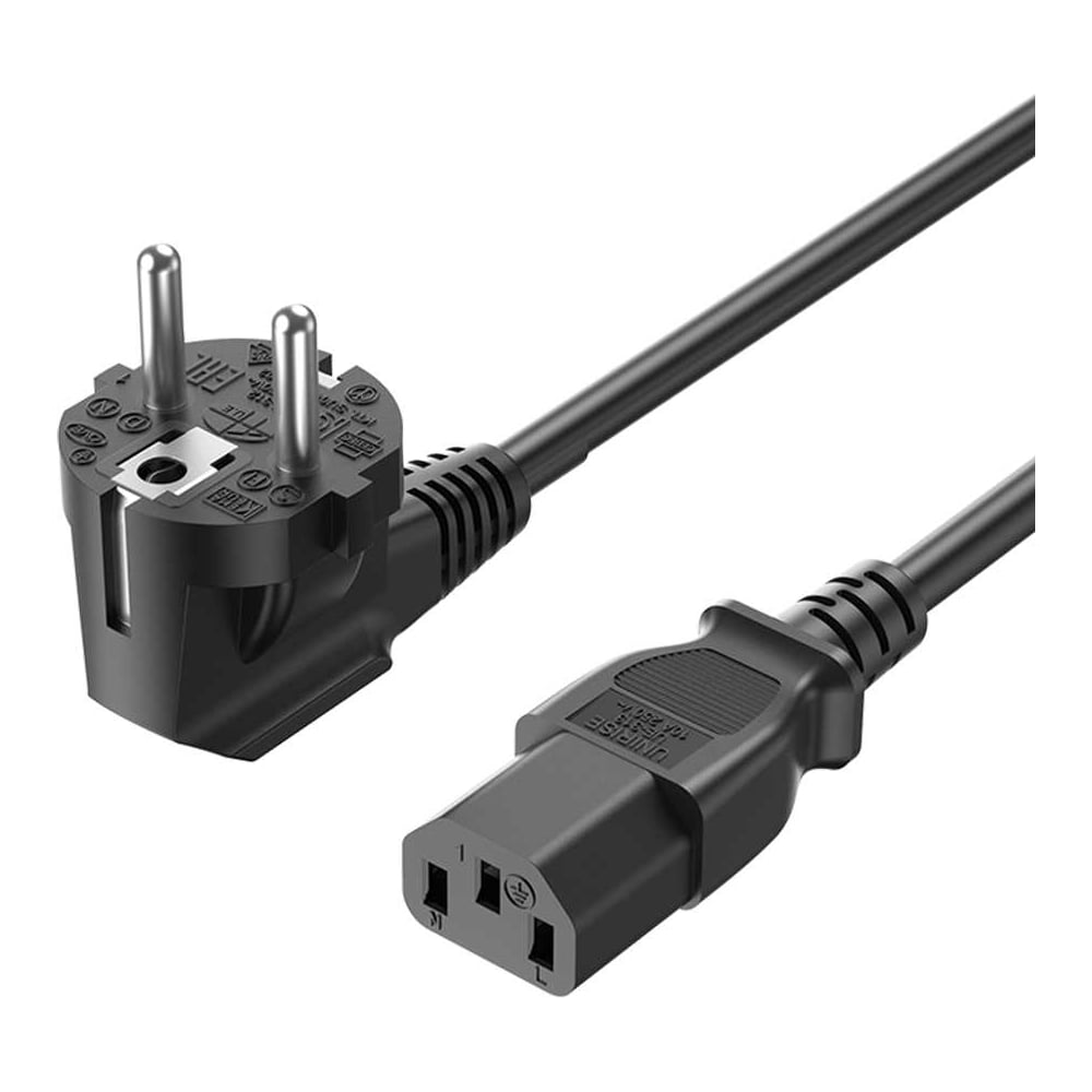 Изображение товара Кабель питания VENTION C13 с угловой вилкой 1.8 м черный