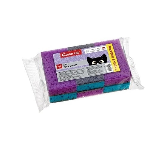 Изображение товара Губки EUROHOUSE CleanCat-Ионы серебра 6 шт. ГПИ355
