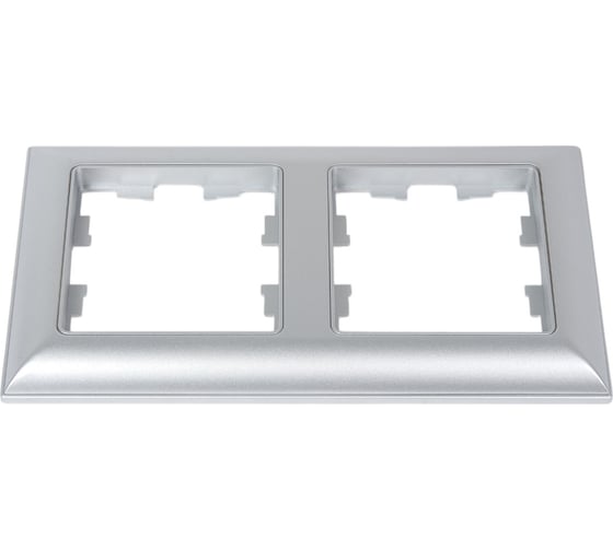 Изображение товара 2-местная рамка IEK Brite ру-2-бр алюминий/алюминий BR-M22-12-K47