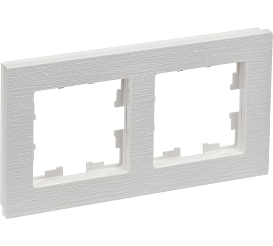 Изображение товара 2-местная рамка IEK Brite ру-2-бр белый рифленый BR-M22-51-K01