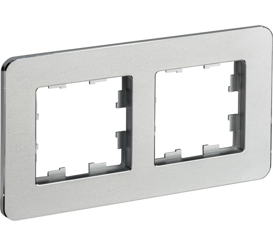 Изображение товара 2-местная рамка IEK Brite ру-2-1-бр металл алюминий re BR-M22-M-01-K47