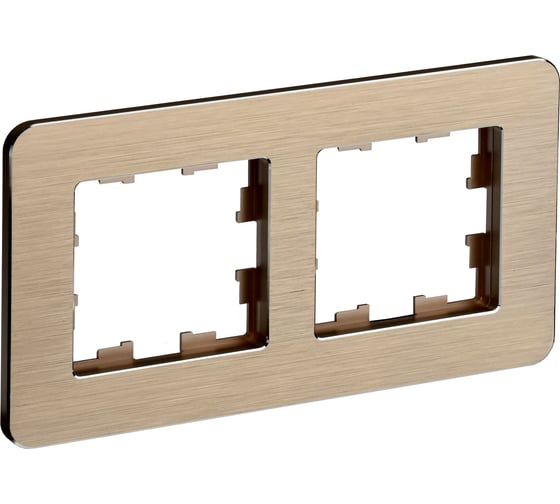 Изображение товара 2-местная рамка IEK Brite ру-2-1-бр металл шампань re al BR-M22-M-21-K37