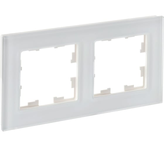 Изображение товара 2-местная рамка IEK Brite ру-2-2-бр стекло белый матовый BR-M22-G-31-K01
