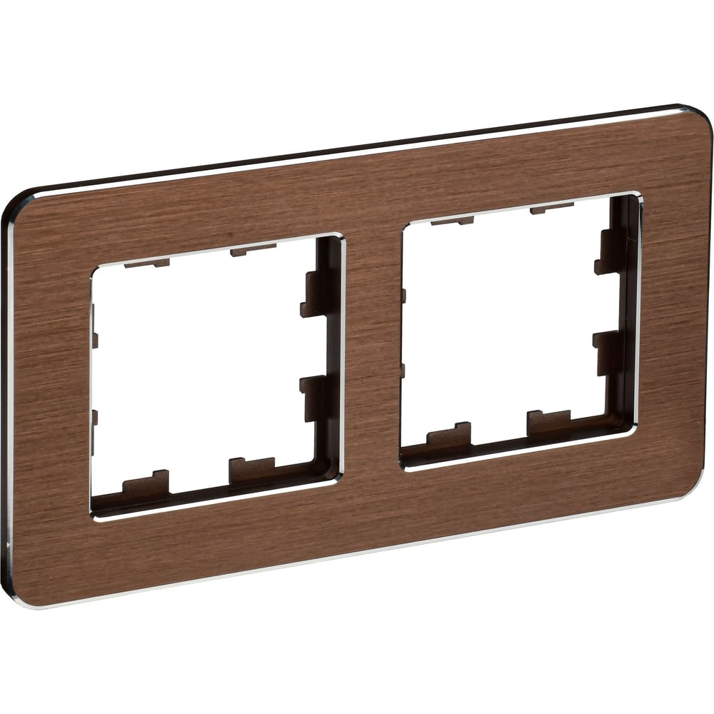 Изображение товара 2-местная металлическая рамка IEK Brite ру-2-1-бр коричневая для кабельных систем