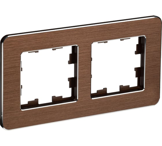 Изображение товара 2-местная рамка IEK Brite ру-2-1-бр металл коричневый re al BR-M22-M-21-K30