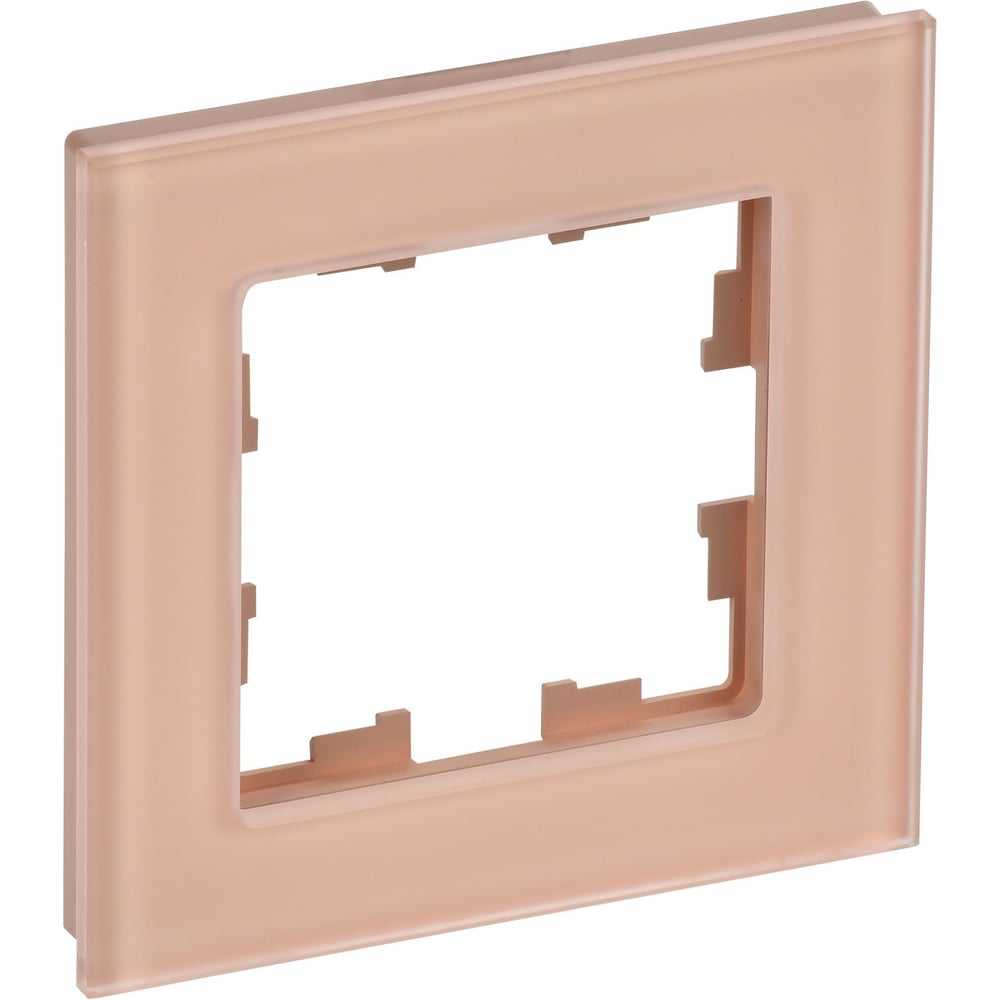 Изображение товара Рамка IEK Brite для одного поста, персиковый матовый, стекло