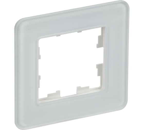 Изображение товара 1-местная рамка IEK Brite ру-1-2-бр стекло белый re BR-M12-G-41-K01