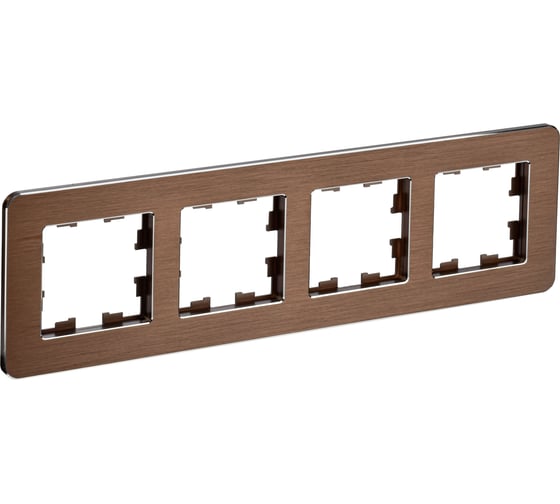 Изображение товара 4-местная рамка IEK Brite ру-4-1-бр металл коричневый re al BR-M42-M-21-K30