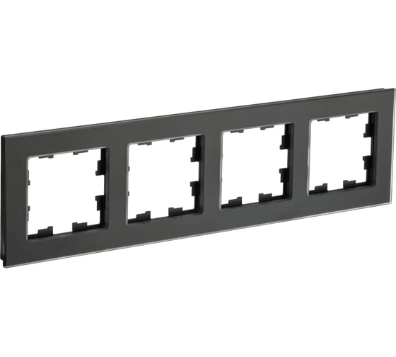 Изображение товара 4-местная рамка IEK Brite ру-4-2-бр стекло черный матовый BR-M42-G-31-K02