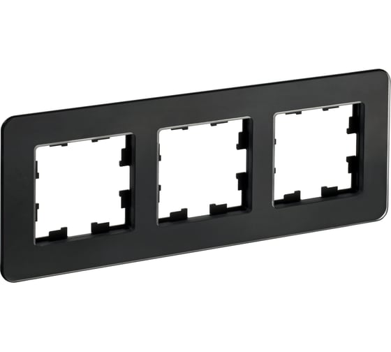 Изображение товара 3-местная рамка IEK Brite ру-3-2-бр стекло черный re BR-M32-G-41-K02