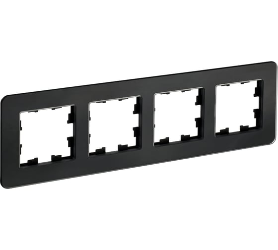 Изображение товара 4-местная рамка IEK Brite ру-4-2-бр стекло черный re BR-M42-G-41-K02