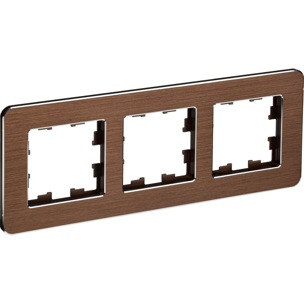 Изображение товара 3-местная рамка IEK Brite ру-3-1-бр металл коричневый для электросистем